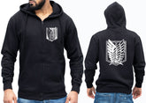 Survey Corps AOT logo Zipped Hoodie Attack on Titan Anime Manga Gift - Unisex Jumper